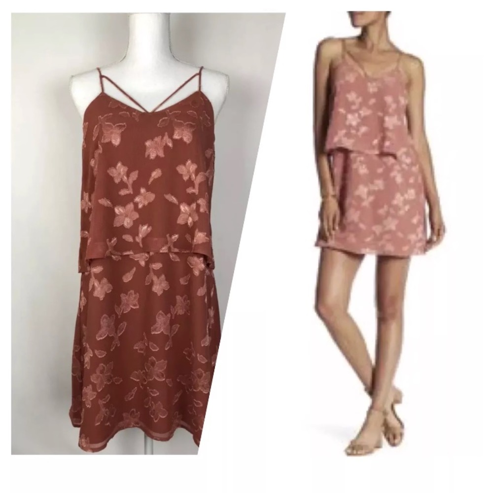 19 Cooper Floral Vneck Spaghetti Strap Shift Dress - Picture 1 of 7